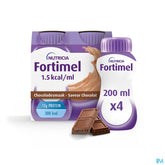 Fortimel 1.5kcal Arôme Chocolat Complément Nutritionnel Dénutrition Bouteilles 4x200ml